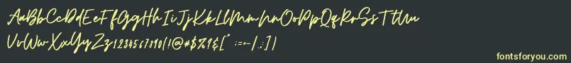 Osulent Signatureフォントについての詳細 フォントOsulent Signature – 黒い背景に黄色の文字