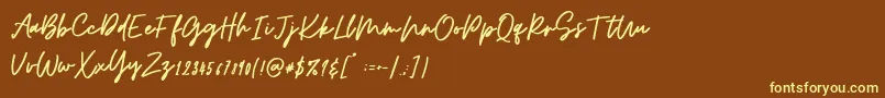 Osulent Signature Font – Yellow Fonts on Brown Background