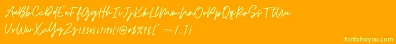 En savoir plus sur la police Osulent Signature Police Osulent Signature – polices jaunes sur fond orange