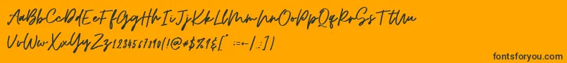 Osulent Signature-Schriftart – Schwarze Schriften auf orangefarbenem Hintergrund