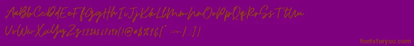 Osulent Signature Font – Brown Fonts on Purple Background