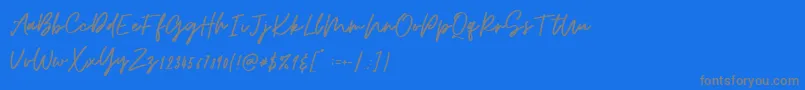 Osulent Signature Font – Gray Fonts on Blue Background