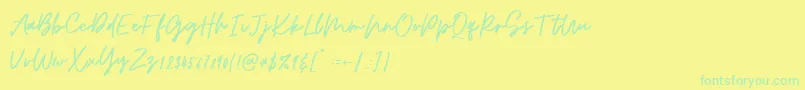 Osulent Signature Font – Green Fonts on Yellow Background