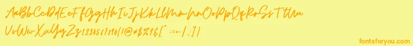 Osulent Signature Font – Orange Fonts on Yellow Background