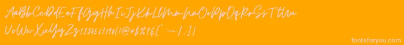 Osulent Signature-Schriftart – Rosa Schriften auf orangefarbenem Hintergrund