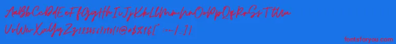 Fonte Osulent Signature – fontes vermelhas em um fundo azul