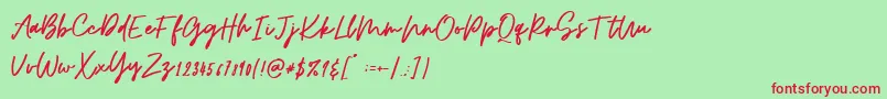 Osulent Signature Font – Red Fonts on Green Background