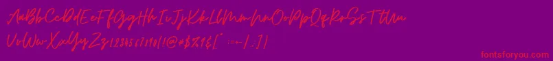 Osulent Signature Font – Red Fonts on Purple Background