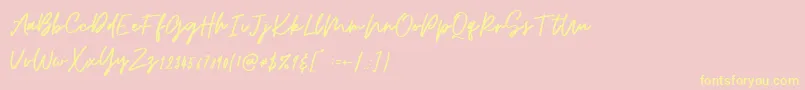 Osulent Signature Font – Yellow Fonts on Pink Background