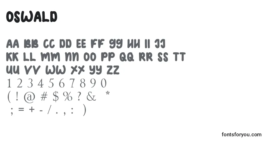 Schriftart OSWALD – Alphabet, Zahlen, spezielle Symbole