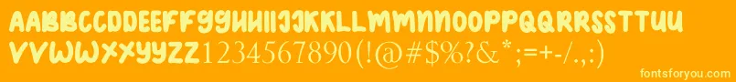 OSWALD-Schriftart – Gelbe Schriften auf orangefarbenem Hintergrund