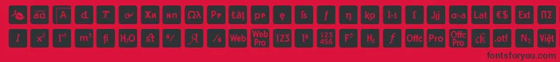 otf icons symbol font Font – Black Fonts on Red Background