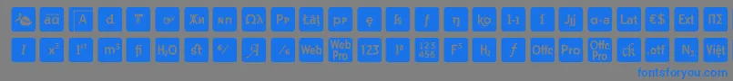 Шрифт otf icons symbol font – синие шрифты на сером фоне