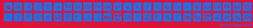 otf icons symbol font Font – Blue Fonts on Red Background