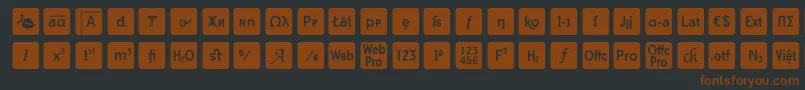 Шрифт otf icons symbol font – коричневые шрифты на чёрном фоне