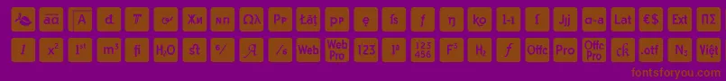 Шрифт otf icons symbol font – коричневые шрифты на фиолетовом фоне