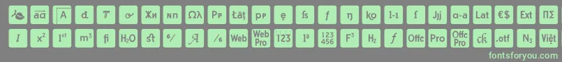 Шрифт otf icons symbol font – зелёные шрифты на сером фоне