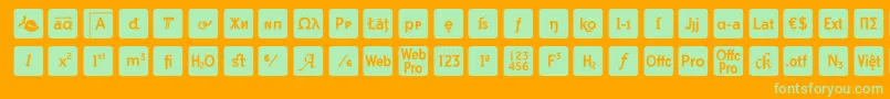 fuente otf icons symbol font – Fuentes Verdes Sobre Fondo Naranja