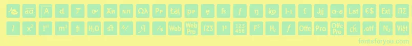 Шрифт otf icons symbol font – зелёные шрифты на жёлтом фоне