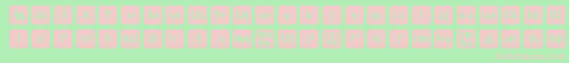 Czcionka otf icons symbol font – różowe czcionki na zielonym tle