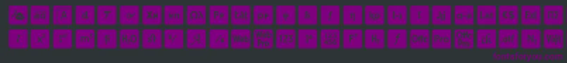 Czcionka otf icons symbol font – fioletowe czcionki na czarnym tle