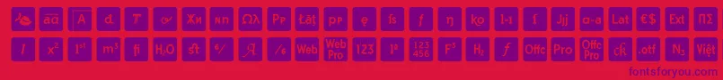 Czcionka otf icons symbol font – fioletowe czcionki na czerwonym tle