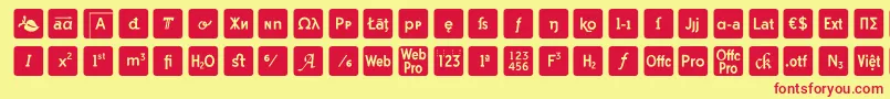 fuente otf icons symbol font – Fuentes Rojas Sobre Fondo Amarillo