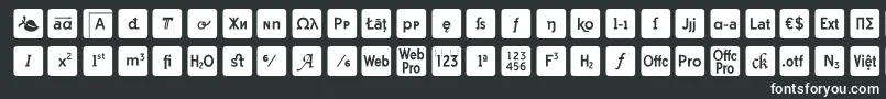 otf icons symbol font-fontti – valkoiset fontit