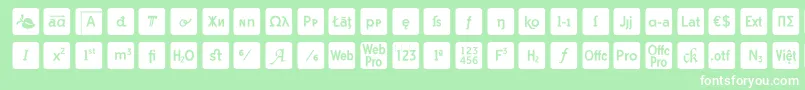 fuente otf icons symbol font – Fuentes Blancas Sobre Fondo Verde