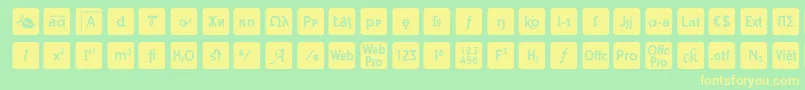 otf icons symbol font Font – Yellow Fonts on Green Background