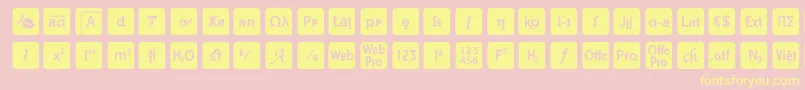 otf icons symbol font Font – Yellow Fonts on Pink Background