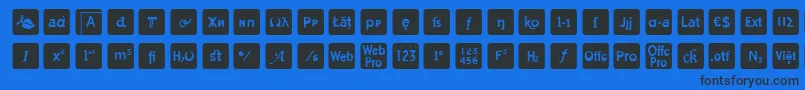 otf icons symbol font Font – Black Fonts on Blue Background