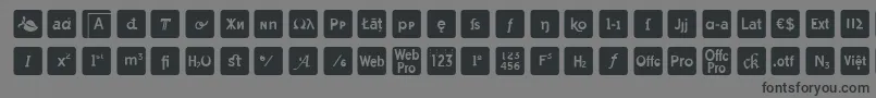 otf icons symbol font Font – Black Fonts on Gray Background