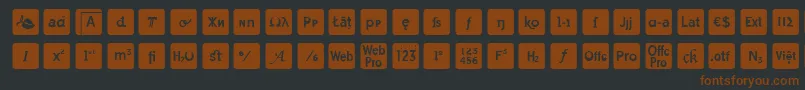 フォントotf icons symbol font – 黒い背景に茶色のフォント