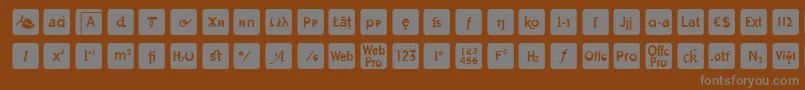 otf icons symbol font Font – Gray Fonts on Brown Background