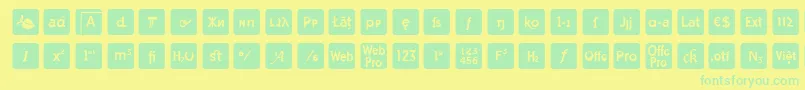 Czcionka otf icons symbol font – zielone czcionki na żółtym tle