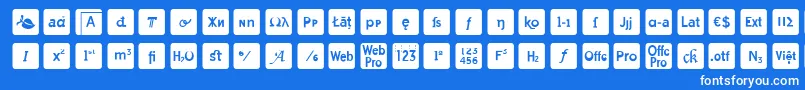 フォントotf icons symbol font – 青い背景に白い文字