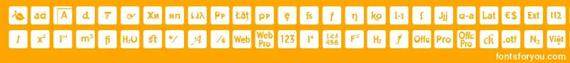 Шрифт otf icons symbol font – белые шрифты на оранжевом фоне