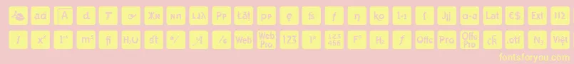 Czcionka otf icons symbol font – żółte czcionki na różowym tle