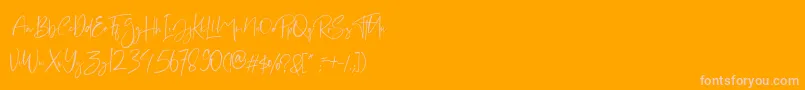 OTF-Schriftart – Rosa Schriften auf orangefarbenem Hintergrund