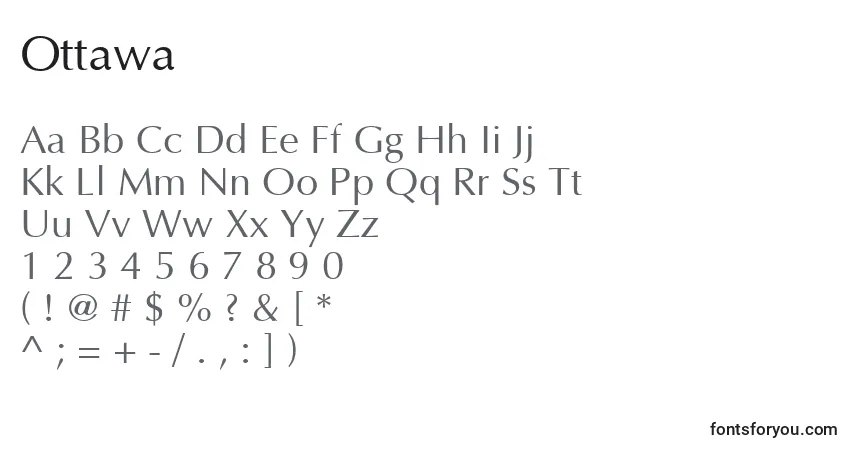 A fonte Ottawa (136282) – alfabeto, números, caracteres especiais