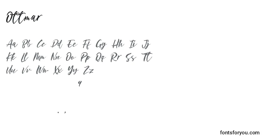 Schriftart Ottmar – Alphabet, Zahlen, spezielle Symbole