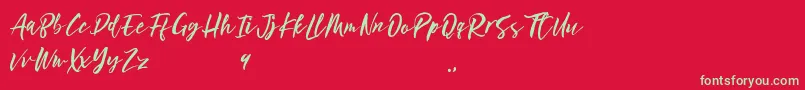 Ottmar Font – Green Fonts on Red Background