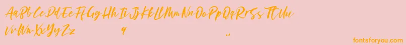 Ottmar Font – Orange Fonts on Pink Background