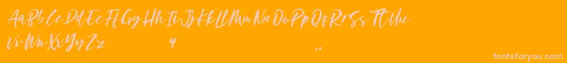 Ottmar Font – Pink Fonts on Orange Background