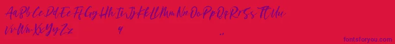 Czcionka Ottmar – fioletowe czcionki na czerwonym tle