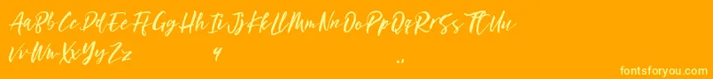 Ottmar Font – Yellow Fonts on Orange Background