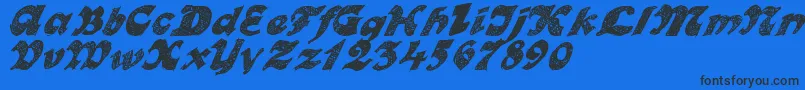 OttoLand Font – Black Fonts on Blue Background