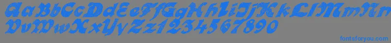 フォントOttoLand – 灰色の背景に青い文字