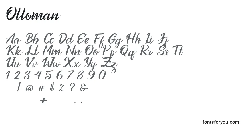 Czcionka Ottoman – alfabet, cyfry, specjalne znaki